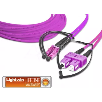 Lightwin LDP-50 LC-SC 3.0 OM4 šviesolaidinis kabelis 3 m violetinis