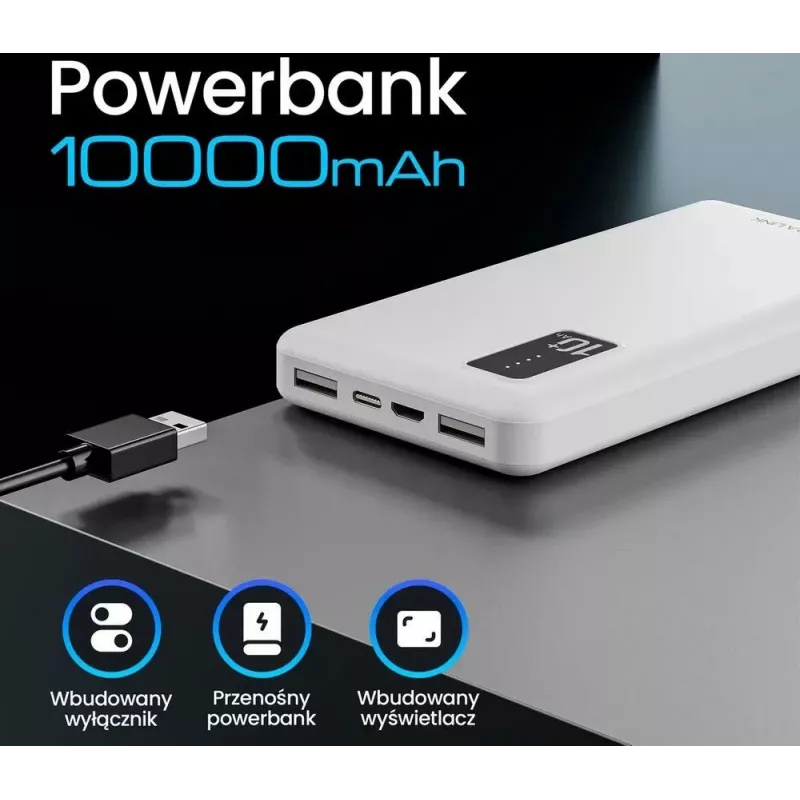 Nešiojamas išorinis akumuliatorius Extralink EPB-098W 10000mAh