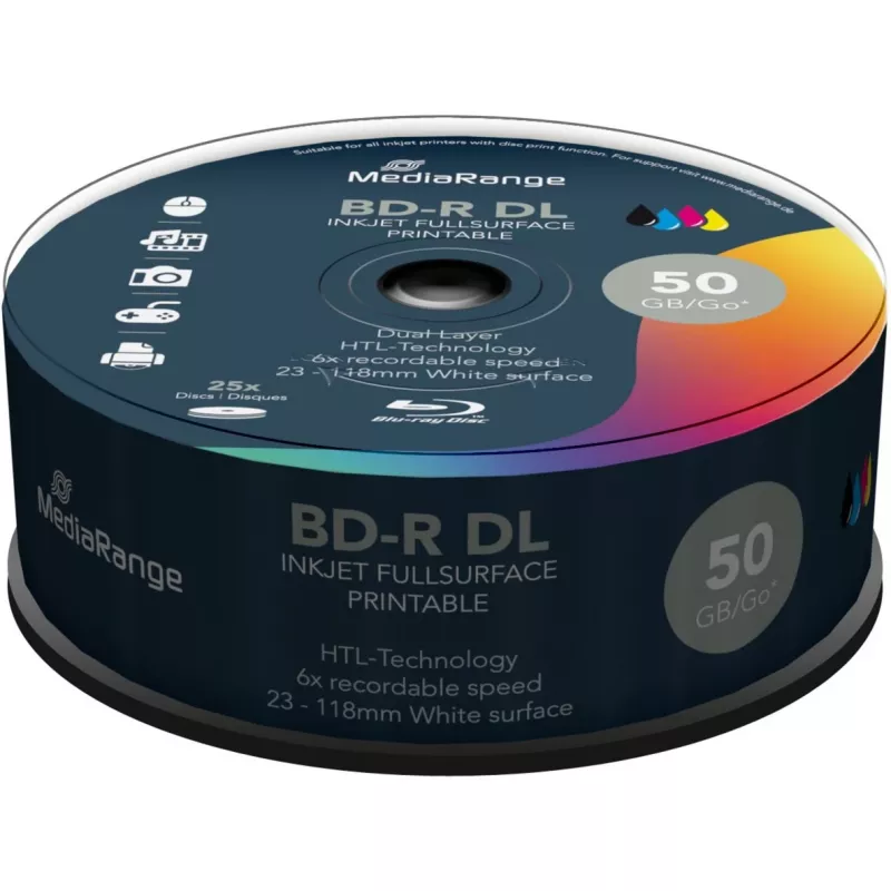 BD-R DL MediaRange MR510 50 GB 25 vnt. dėžutėje