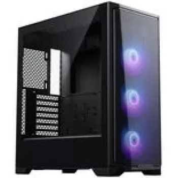 PHANTEKS Eclipse G370A kompiuterio korpusas, Midi bokštas, SSI-EEB, RGB, grūdintas stiklas – su 3x 120 mm ventiliatoriais, juodas