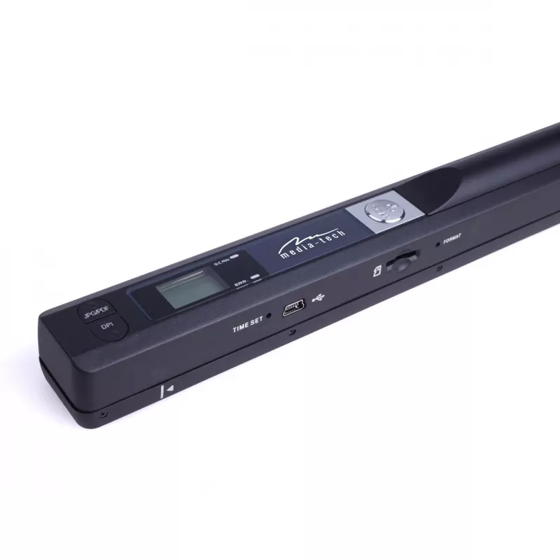 Rašiklinis skaitytuvas MEDIA-TECH MT4090, juodas, LED ekranas, USB 2.0, MicroSD, AAA baterija