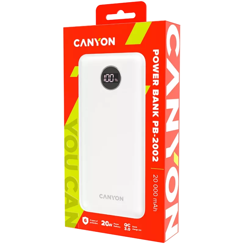 Nešiojamas įkroviklis Canyon PB-2002 20000 mAh
