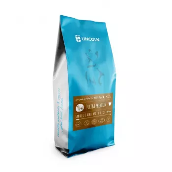 Sausas šunų ėdalas Lincoln Ultra Premium Adult Small Ėriena su ryžiais 12 kg – 24% baltymų, 14% riebalų
