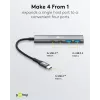 Goobay Slim 4 prievadų USB-Hub USB-C į USB-A 5 Gbit/s USB 3.2 (76563)