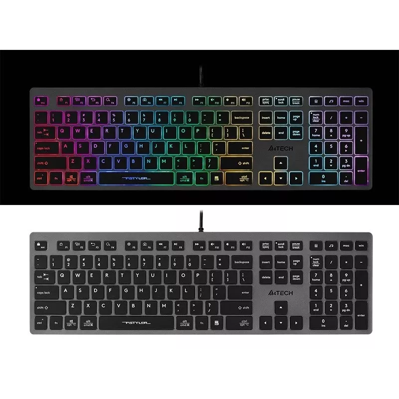 Laidinė klaviatūra A4Tech FSTYLER FX60H su neoniniu foniniu apšvietimu