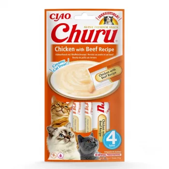 INABA Churu Vištiena su Jautiena receptas - kačių skanėstai - 4x14 g