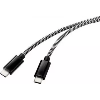 Renkforce USB 2.0 jungiamasis laidas [1x USB 2.0 kištukas C - 1x USB 2.0 kištukas C] 3,00 m juoda/balta (RF-4598412)