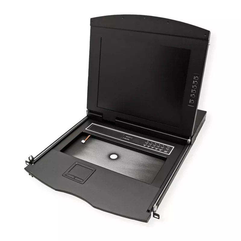 Rack konsolė VALUE 26.99.0160 1U, 17 colių (43,2 cm) LCD 1280x1024, USB klaviatūra/pelė, juoda