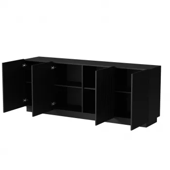 Komoda Cama LIVERTI 2000x420x780 mm, juoda, medžio drožlių plokštės rėmas, 16 mm