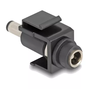 DeLOCK Keystone modulis DC 5,5 x 2,1 mm (moteriškas) į DC 5,5 x 2,5 mm (vyriškas) juodas