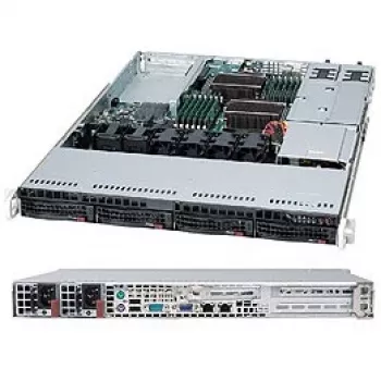 Super Micro Supermicro SC815 TQC-R706WB2 - stelažinis serverio korpusas, 1U, išplėstinis ATX, SATA/SAS, karštai keičiami diskai, 750 W, juodas (CSE-815TQC-R706WB2)