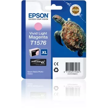 Epson Turtle T1576 ryškiai šviesiai purpurinis kasetė, didelės talpos (XL), 25,9 ml, 2300 puslapių