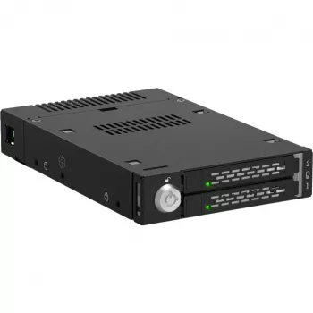 ICY DOCK ToughArmor MB834MK-B V2 – 2x M.2 NVMe į 1x 3,5″ lizdo mobilus stovas su metaliniu raktiniu užraktu, SlimSAS 4i, juodas