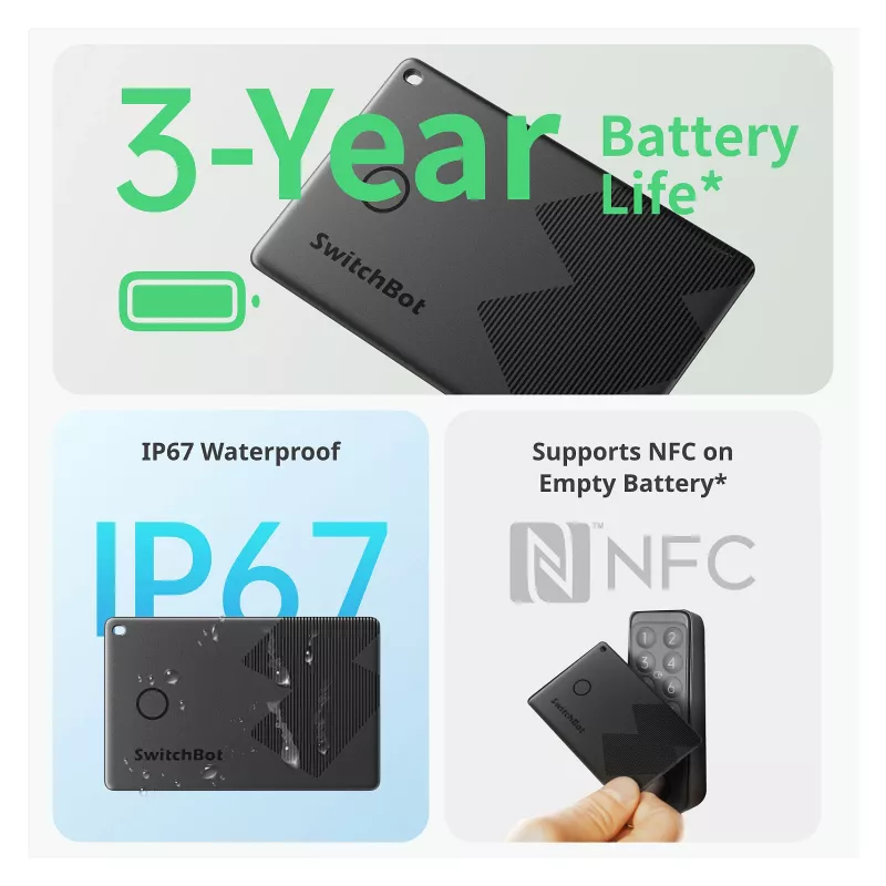 Switchbot Geldbörsen-Tracker-Karte NFC-kompatibel (W2500032)