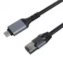 Interneto kabelis CAT6 UTP, USB Type-C – RJ45, 1 m