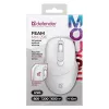 Belaidė pelė DEFENDER 52297 Silent Click – ambidekstrinė, 2,4 GHz nano USB, 1600 DPI, balta
