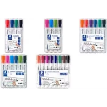 Markeris Staedtler Lumocolor 351, smailusis antgalis, juoda, šviesiai mėlyna, šviesiai žalia, rožinė