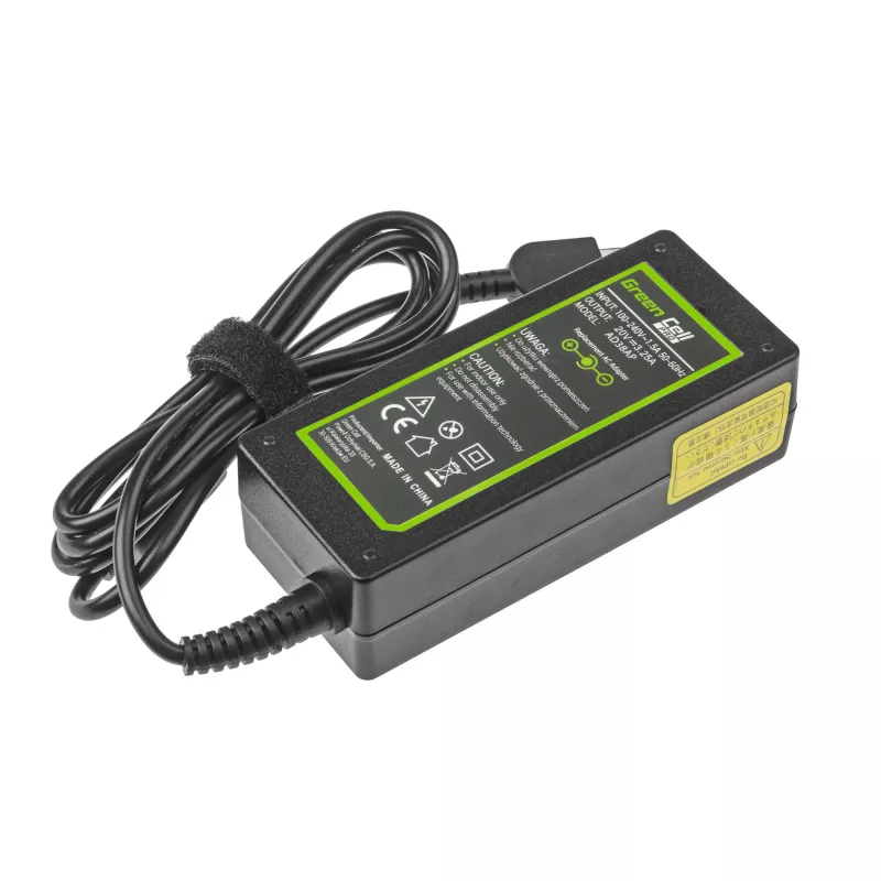Maitinimo adapteris Green Cell AD38AP 65W, skirta Lenovo nešiojamiesiems kompiuteriams, 20V 3,25A, 1,2 m laidas, juodas