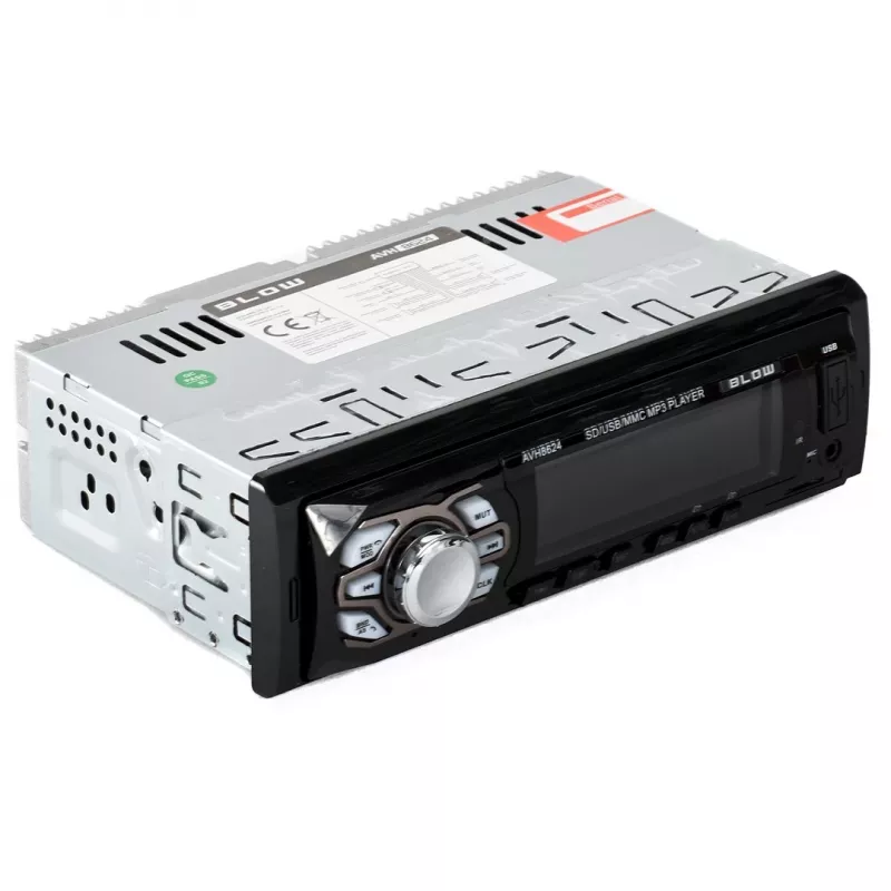 Automagnetola BLOW AVH-8624 – FM RDS, 45W RMS, Bluetooth, USB, MicroSD, AUX, LCD ekranas, nuotolinis valdymas, juoda
