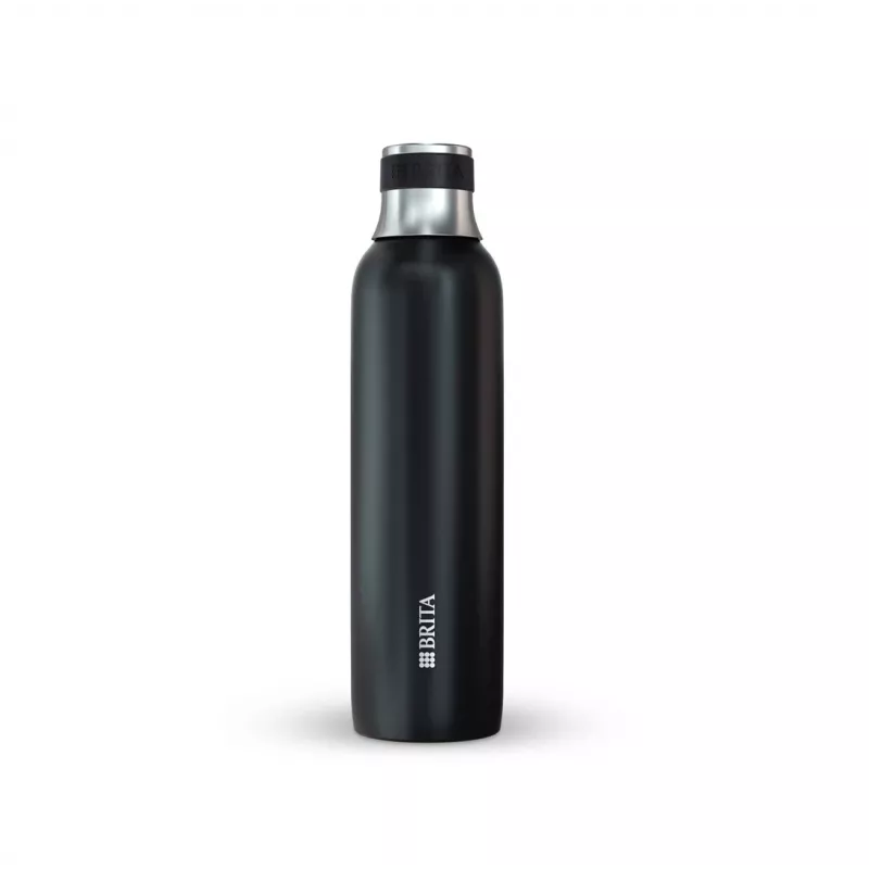 BRITA gazuoto vandens butelis 650 ml, nerūdijantis plienas, juodas, tinkamas plauti indaplovėje