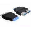 Delock Adapter USB 3.0 Pin Header Lizdas > 2 x USB 3.0 Lizdas - greta (65324)