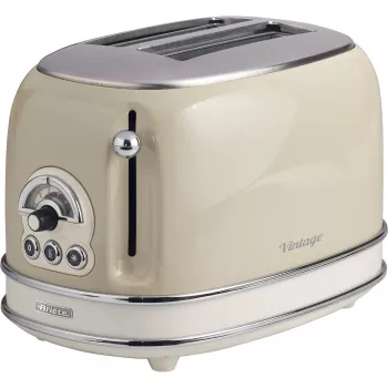 Ariete 155 Design 2 plyšių skrudintuvas su sumuštinių narveliais, 6 skrudinimo lygiai, 810 W, nerūdijančio plieno korpusas, išimamas trupinių padėklas, pastelinė smėlio spalva