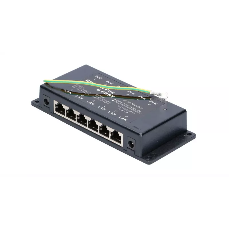 PoE įpurškiklis Extralink Gigabit 6 prievadų 6x 1000Mb/s RJ45