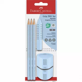 Grafitinis pieštukas Faber-Castell 580074 B šviesiai mėlynas trikampis