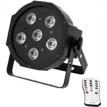 LED PAR šviestuvas EUROLITE SLS-603 6x3W juodas – scenos ir aplinkos apšvietimui, 18W bendra galia