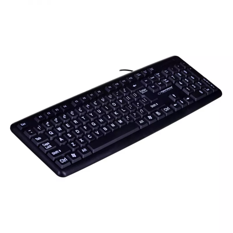 Esperanza EK129 klaviatūra USB QWERTY UK angliškas juoda