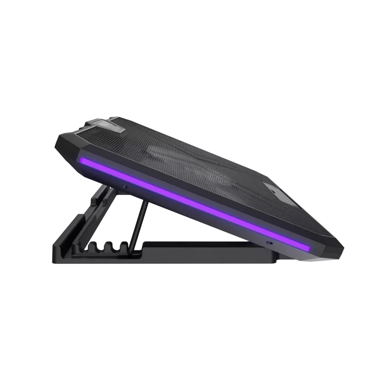 FURY GUNBAI G3 aušinimo padėklas nešiojamam kompiuteriui 14.1–17.3 col., 2 ventiliatoriai, RGB apšvietimas, 2× USB