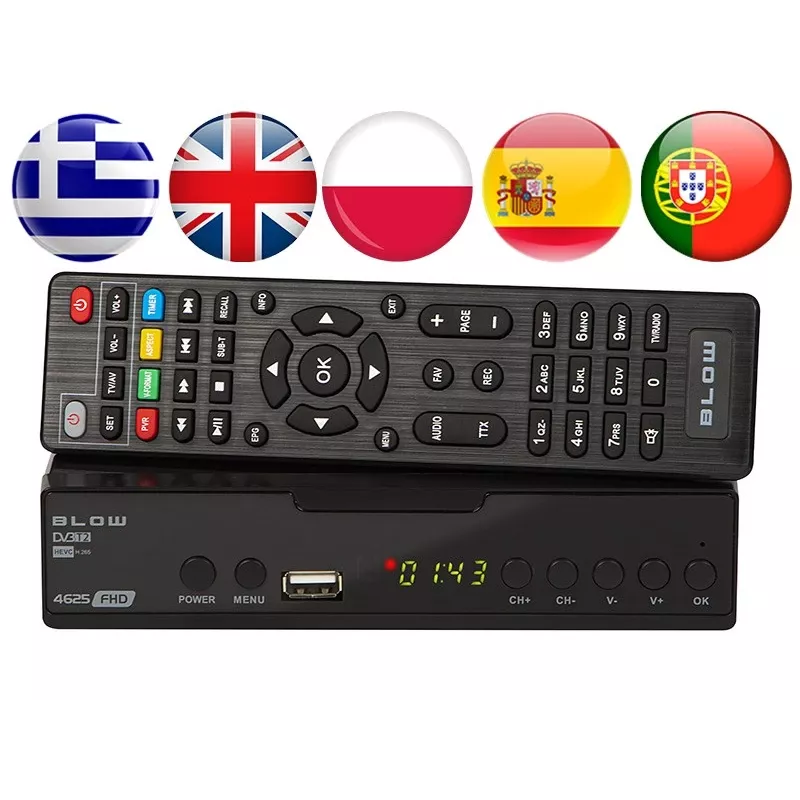 Skaitmeninis TV imtuvas BLOW 4625FHD DVB-T2 H.265, HDMI, USB, SCART, Ethernet, S/PDIF
