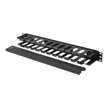 Lanberg 19 colių kabelių valdymo panelė 1U, A tipas, plastikinė | AK-1703-B | Juoda