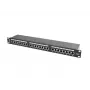 Patch panel 1U LANBERG PPS6-1024-B, 24 prievadai Cat6, metalinis, juodas, 442×114.5×44.5 mm