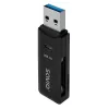 Kortelių skaitytuvas SAVIO AK-64 USB 3.2 Gen 1 Type-A, MicroSD lizdas, 5000 Mbit/s, juodas