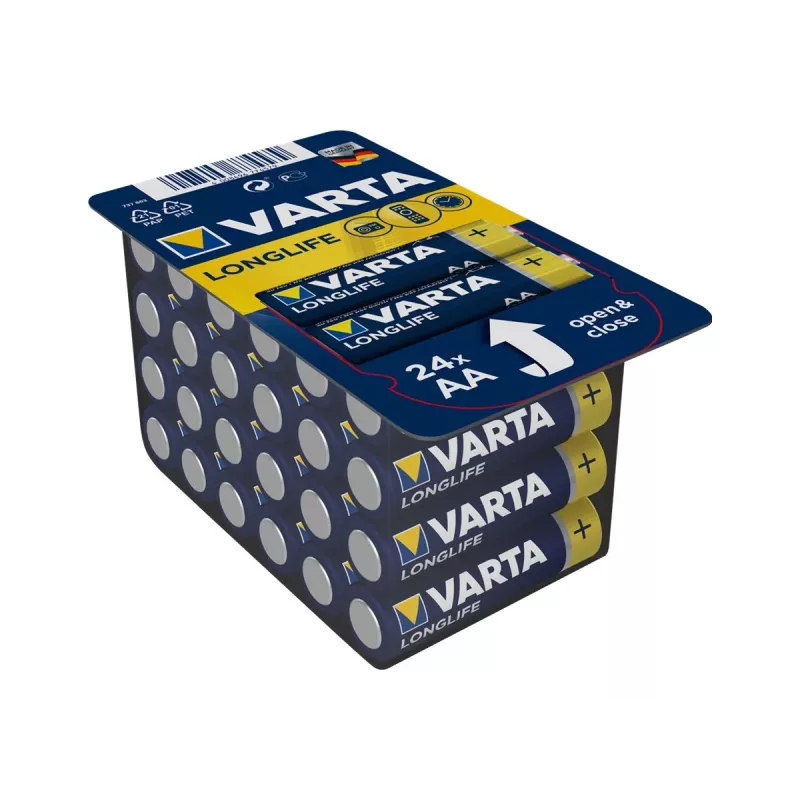 Vienkartinė baterija Varta Longlife AA LR6 (24 vnt.)