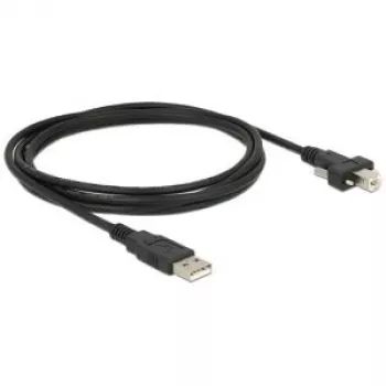 USB kabelis DeLOCK 2m USB 2.0 USB A USB B juodas