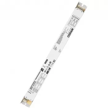 Balastas / LED tvarkyklė Osram QTP5 2X14…35, tarnavimo laikas 100000 h, įėjimas 198–264 V, 50/60 Hz, 24 A, -20–50 °C, 30×360×21 mm