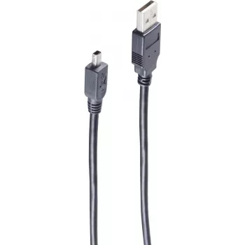 USB kabelis ShiverPeaks BS77261 1m USB A – Mini-USB B pilka