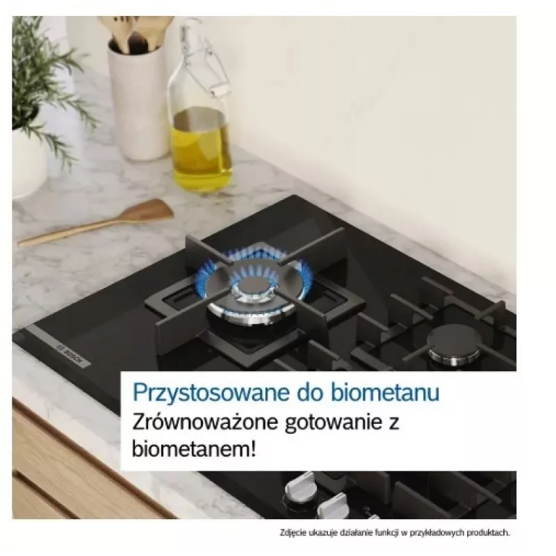 Įmontuojama dujinė kaitlentė Bosch PPP6A2I40, 4 zonos, ketaus grotelės, juoda, 590×520×54 mm, sukamos rankenėlės