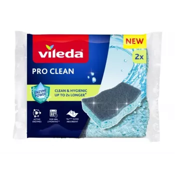 Vilnozės kempinė su fermentais Vileda Pro Clean 2 vnt.