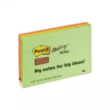3M Post-it® Super Sticky Lipnūs Lapeliai Susitikimams (6445-4SS)