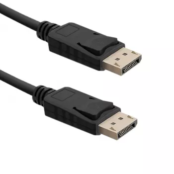 DisplayPort kabelis QOLTEC 1,5 m – DisplayPort kištukas į DisplayPort kištuką, juodas