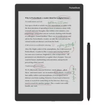 E. knygų skaitytuvas PocketBook Color Note 10.3 colio E Ink Kaleido, 32 GB, Wi‑Fi, jutiklinis ekranas, juoda/mėlyna
