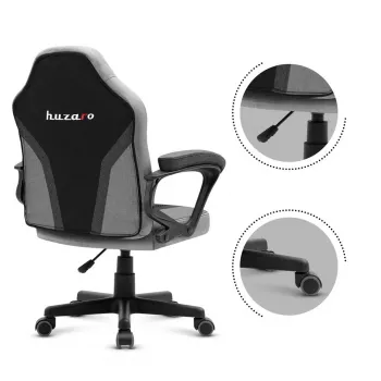 Vaikiška žaidimų kėdė Huzaro HZ-Ranger 1.0 Gray Mesh, pilka ir juoda