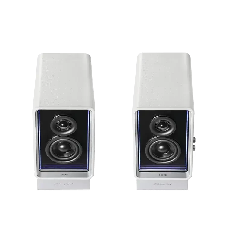 Edifier QR65 aktyvus stalinis monitorius su GaN įkrovikliu | 70 W | Bluetooth | Baltas | Belaidis ryšys