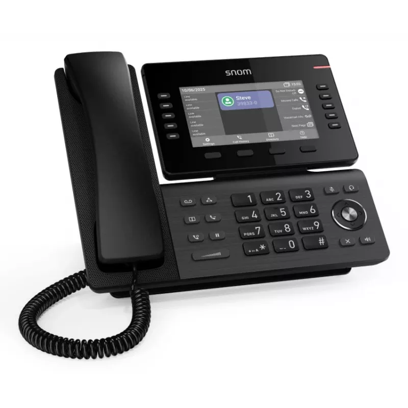 IP telefonas Snom D815WB juodas – 5 colių IPS ekranas, Gigabit Ethernet, Wi‑Fi 802.11n/ac, PoE, Bluetooth