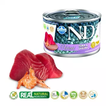 FARMINA N&D Cat Natural Tuna&Shrimp – šlapias ėdalas katėms – 140 g