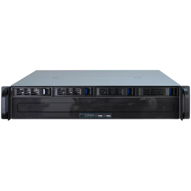 Inter-Tech IPC 2U-2404S – 2U stelažinis korpusas micro ATX, 4x karšto keitimo kietieji diskai