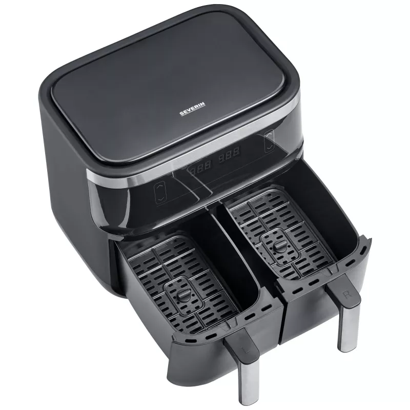 Kepimo skrudintuvas (oro gruzdintuvė) Severin FR 2453 Double 3,25 L 2850 W juoda sidabrinė